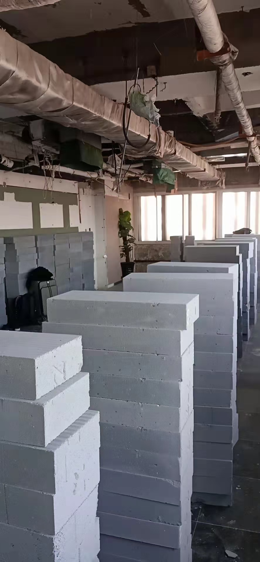轻质砖隔墙现场效果